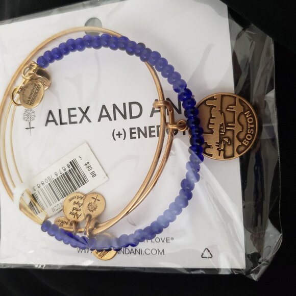 Limited edition  Alex and Ani Boston Strong Set of 2 Bracelet  Bangle  364 - Picture 2 of 4